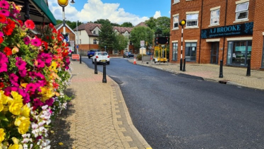 Crowthorne High Street with new road surface